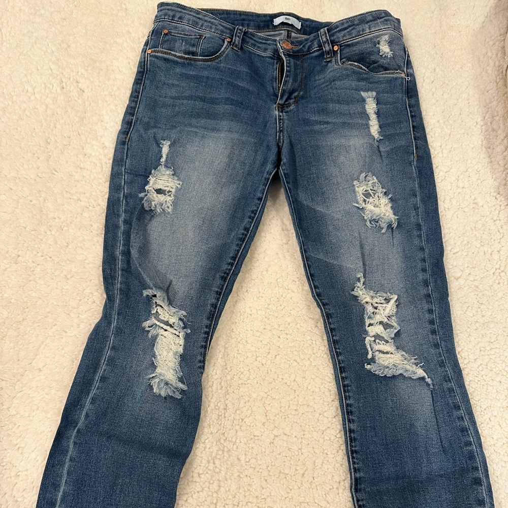Gently worn Nordstrom BP distressed skinny jeans